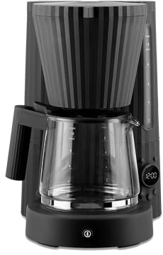 Alessi Plissé MDL14 B - Macchina per Caffè Filtrato di Design, Funzione di Avvio Automatico, in Resina Termoplastica, Spina Europea 1100 W, 150 cl, Nero