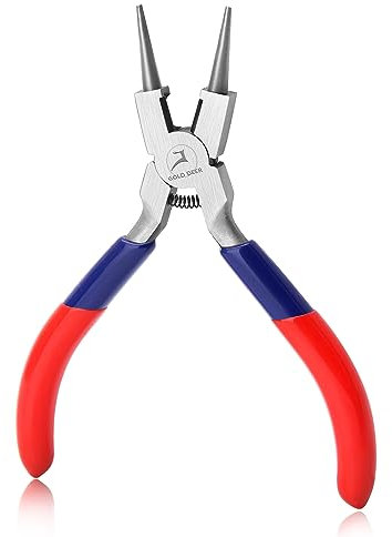 GOLD DEER Round Nose Pliers with Cutter - Micro Round & Miniature Pliers for Jewelry Making, Repair, Wire Wrapping & Beading