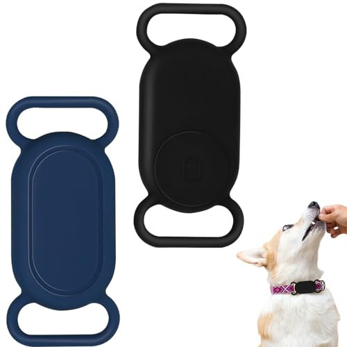 2pcs Anti-Lost Silicone Case Hundehalsband-Halterung für Samsung Smart Tag 2 Hülle, Silikonhülle feuchtigkeitsbeständige Anti-Verlust-Schutzhülle für Samsung Tracker Tags, Anti Biss Hundehalsband