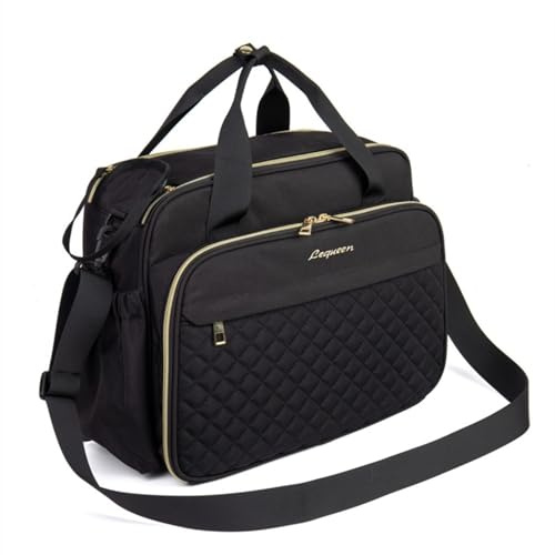 LEQUEEN Baby-Wickeltasche, Wickeltasche, Umhängetasche, Wickeltasche für Mütter und Väter, Schwarz, Medium, Schwarz , Medium