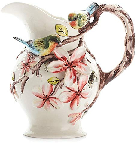 ZGSSOPTU Große Vase Keramik Deko Krug Moderne Mode Blume Große Vase Blumen Hydroponische Blumen Und Vögel