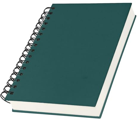 Yarotm Cuaderno Hojas Blancas A5-100GSM Bloc de Notas - 14x21cm Notebook Espiral - Libreta A5 Hojas Blancas 240 Páginas/120 Hojas - Cuaderno de Notas Tapa Dura, Verde Oscuro