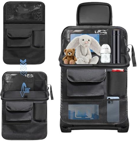Tel Charme * Rückenlehnenschutz Organizer, Auto Organizer, Auto Rückenlehne Schutz Unterstützung Multi Pocket Organisator, Autositz organizer mit Klapptisch, 8 Taschen bis zu 11 Zoll Tablet