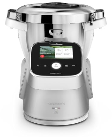 Moulinex i-Companion Touch Pro, Robot Da Cucina Multifunzione con Bilancia Integrata, 19 Modalità di Preparazione e Cottura, Capacità Utile 3L, Connettività WiFi/Bluetooth e Schermo Touch, HF93CC