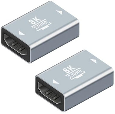 HOOLRZI 2 conectores de extensión HDTV2.1 hembra a hembra con resolución 8K para televisores, monitores y más