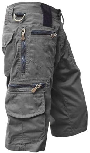 Korta byxor, herr, bomull, cargo, fritidsbyxor, män, korta med dragkedja, bermudashorts, normal passform, arbetsbyxor, sommar, ventilerande, vandringsbyxor, säckiga herrshorts, midja, lös passform