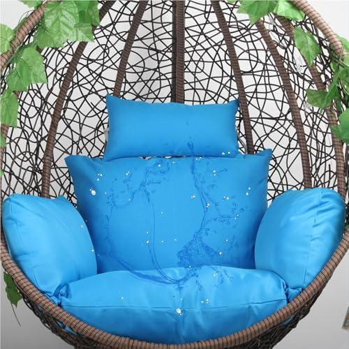 Aocase Papasan Sillon Cojín Impermeable Cojines para sillas de Exterior, con Respaldo de Asiento, Cojines para sillas de Comedor, Cojines para sillas con Columpios de Hamaca Suave,Sky Blue