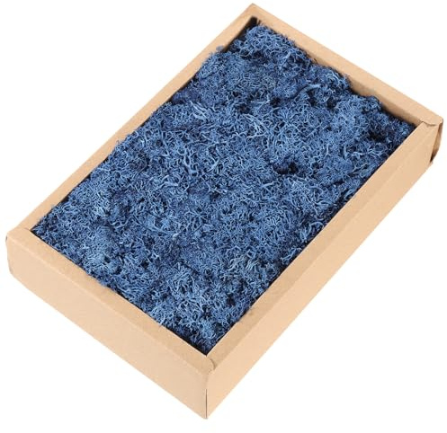 QUARKZMAN 7.8oz Musgo De Reno Preservado, Azul Oscuro Musgo Artificial Decorativo para Plantas En Maceta Manualidades Liquen Centros De Mesa Decoración