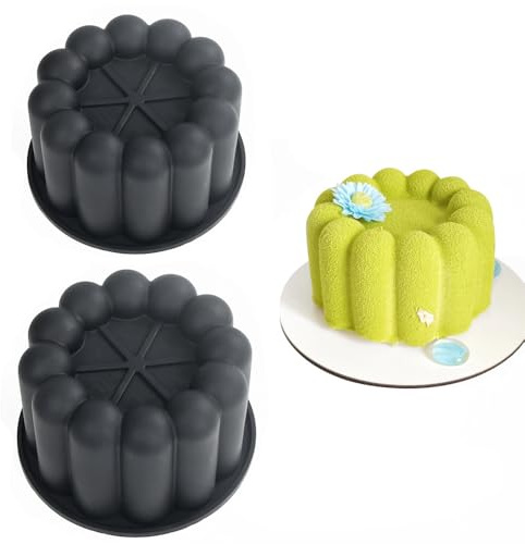Silikonformar bakning, dessertform, cedric grolet-form, hallonmönster, mango citronform silikon chokladmousse-kakform, flexibel bakform för godis, gelé, isbitar (8)