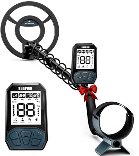 SUNPOW Metal Detector Ricaricabile per Adulti e Bambini - Rilevatore Oro 4 Modalità con Bobina 8 Impermeabile IP68 - Batteria 20H con LCD Retroilluminato - OTMD17