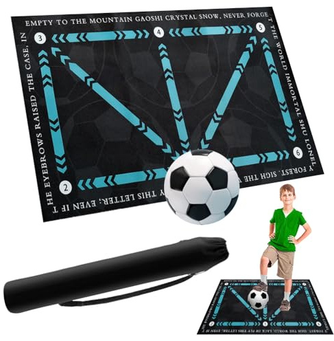 RYNEX Pro Agility Soccer Mat with Video Training | 47x32 Soccer Training Mat for Ball Mastery & Quickness | Non-Slip Footwork Skills Mat for Home/Gym | All Ages 5-65+ Training Equipment Kit