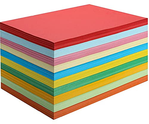 A4 Farbkarton 50 Blatt 10 Farbtöne 230g/m² für Basteltätigkeiten und Dekoration und Scrapbooking