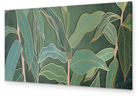 murando - Tableau Acoustique Nature 135x45 cm 1 Partie - Décoration Murale Anti-Bruit Isolation Phonique Bureau Chambre Panneau Insonorisant Impression sur Toile - Jungle abstraite b-C-0757-b-a
