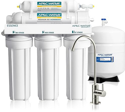 APEC Water Systems ROES-100 Essence Series Top Tier 5-Stage Certified Ultra Safe Reverse Osmosis Drinking Water Filter System