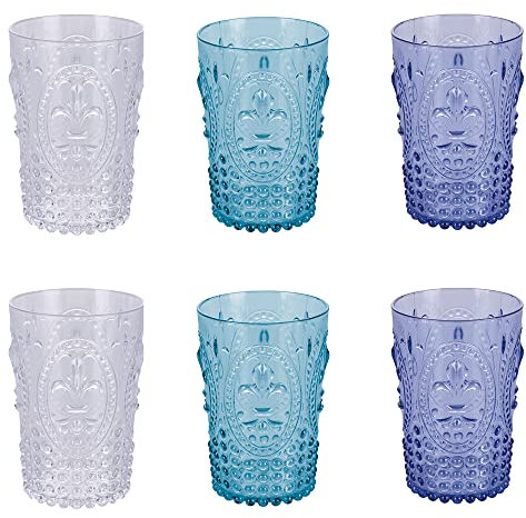Villa d'Este Home Tivoli Juego de 6 vasos de agua de 400 ml, Fashion Ocean