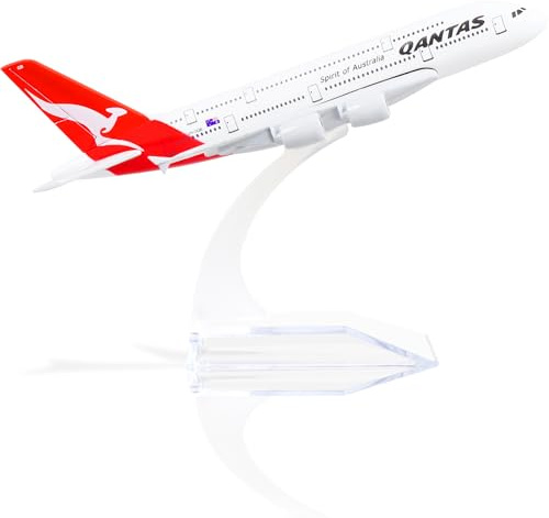 QIYUMOKE A380 AU Airways 1/400 gjuten metallflygplansmodell med Sky Jumbo Airliner-stativ legering flygplansmodell samlarmodell presentmodellkit