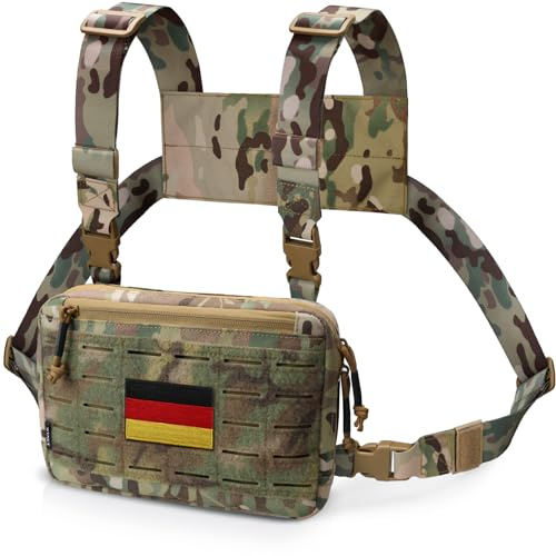 WYNEX taktisk bröstficka från Laser Cut Design, Molle-bröstficka Utility Recon Kit-väska Taktisk stridsbröstväska Airsoft-bröstficka med patchar