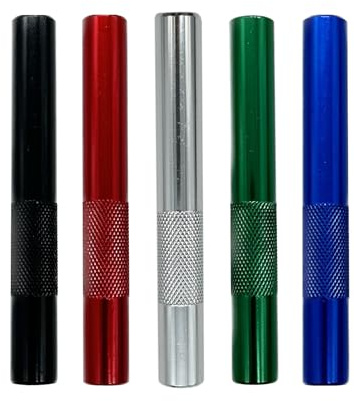 Reusable Metal Straws for Outdoor Travel, Mixed Color 5-Pack