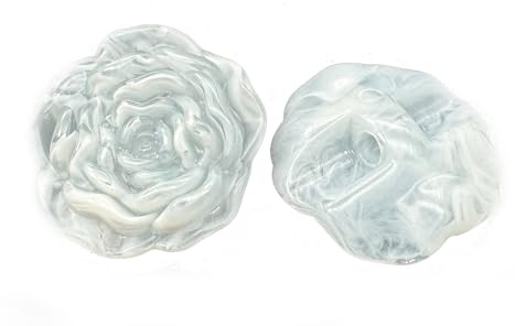 20Pcs Flower Buttons for Sewing,21mm Resin Camellia Sewing Buttons,Rose Flower Decorative Buttons for Clothing,Shirts,Skirts,Handmade DIY Crafts(1#Dimensional Blue White)