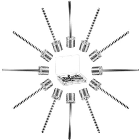 Aruicheng Ballpumpe Nadeln Edelstahl Ballnadel für Ballpumpe 25 Stück Ball Pumpen Nadeln Ballpumpen Aufblasnadel Ball Pump Needle für Fussball,Basketball,Volleyball,Wasserball
