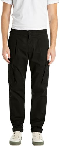 Replay Adhann Pantaloni, 098 Nero, 31W x 30L Uomo