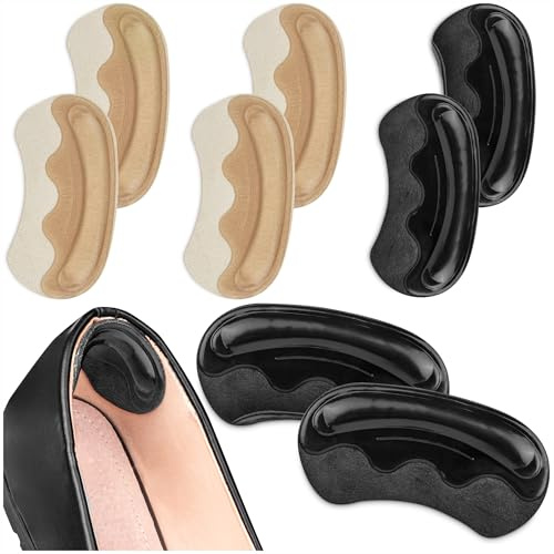 SULPO 4 paia di cuscinetti per scarpe in gel - cuscinetti protettivi autoadesivi con cuscino anti-sfregamento, impronte - solette protettive per talloni ammortizzanti - universali per scarpe sportive