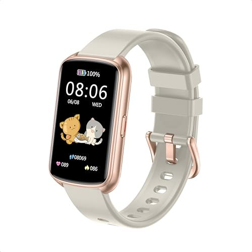 Runlio Fitness Tracker, 1.47 Inch Smartwatch, Touchscreen Activity Tracker with Thin Smartband Design, 5ATM Waterproof Fitness Watch Blood Oxygen Heart Rate Monitor for Android/iOS (Light Grey)