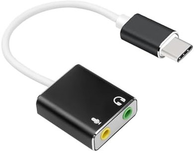 Adaptador Audio USB-C a Jack 3,5 mm con Entrada de Micrófono para Auriculares, Tarjeta de Sonido Externa Estéreo 3D, Compatible con PS4, PS5, Windows, Mac, Plug & Play, Sonido de Alta Fidelidad