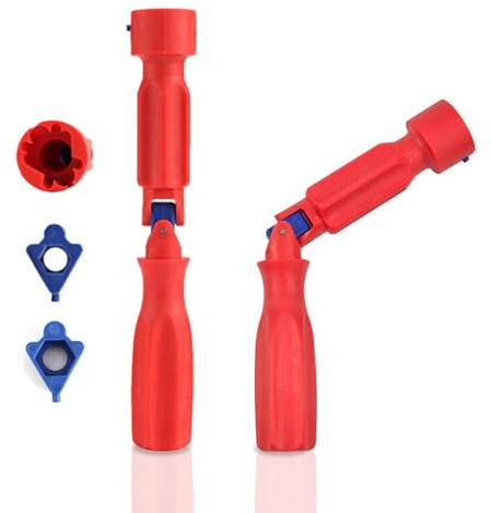 TRACOMPAN 1 chiave per sedile WC e strumento di fissaggio, 1 strumento di serraggio per sedile WC con 1 testa di ricambio a doppio lato, kit di installazione/rimozione dei sedili WC universale per