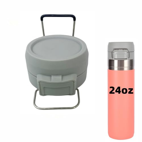Replacement Lid for Stanley Quick Flip GO, Tumbler Lid Compatible with Stanley Cup 24oz 36oz Water Bottle, One Button Water Bottle Cap for Stanley Quick Flip GO (Grey)