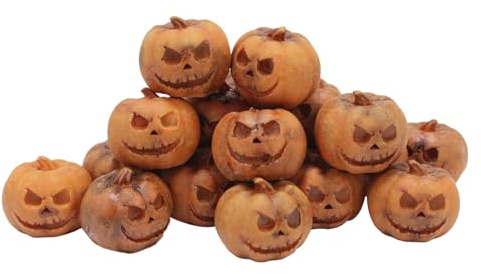 Zucche in miniatura di Halloween, statuetta ornamentale a forma di, in resina, mini statuette per feste di Halloween, decorazione da tavolo per la casa