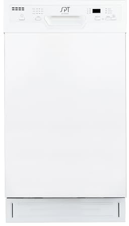 SPT SD-9254W 18″ Wide Built-In Dishwasher w/Heated Drying, ENERGY STAR, 6 Wash Programs, 8 Place Settings and Stainless Steel Tub – White