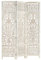 Susany Mangoholz Massiv Raumteiler 3-TLG. Handgeschnitzt Klappbar Trennwand Paravent Umkleide Spanische Wand Sichtschutz Weiß 120 x 165 cm (B x H)