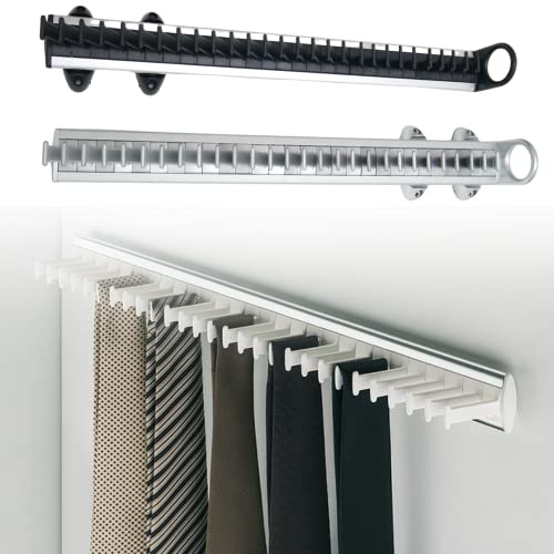 Evotrade Porta corbatas lateral extraíble para armario de plástico | Color a elegir (gris)