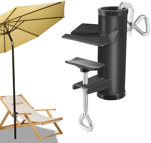 Sonnenschirmständer Balkongeländer, Schirmhalter Balkon, Metall Balkongeländer Sonnenschirmhalter, Gartenschirm Schirmständer Sonnenschirm Balkon Klemme Für Die Terrasse Strand Liege Universelle