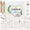FHzytg Gästebuch Hochzeit Set, 120 Seiten Blanko Hochzeitsgästebuch + DIY Sticker für die Hochzeit + 3 Metallic Stifte, Gästebücher für Hochzeit, Eukalyptus Hochzeitsbuch, Hochzeitsalbum Brautpaar