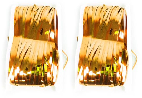 Whltzf Cortina Franjas Lámina Metálica 2pcs 3.28x6.56 Pies para Decoración Fiesta En Casa Cumpleaños Boda del Cumpleaños Cortina Fiesta