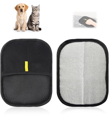 Ztolbriy Ensemble de 2 Gants Épilateur pour Chien et Chat, Gant Anti Poils Animaux Réutilisable, Aimant à Fourrure pour Épilation en Douceur, Gant Ramasse Poils Animaux Facile à Nettoyer
