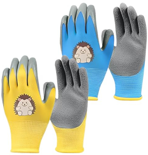 2 Paia Guanti Giardinaggio Bambini, Guanti da Lavoro da Giardino per Bambini, Guanti da Giardinaggio per Bambini, Guanti Flower Power da Terra e da Piantagione, 2-6 anni Guanti da Lavoro per Bambini