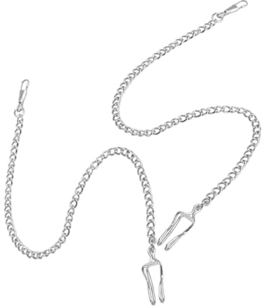 OUNONA 2pezzi Catena per Orologio da Tasca in Catenina Classica Versatile per Gilet Portafoglio Pantaloni Accessori Regolabili di Ricambio
