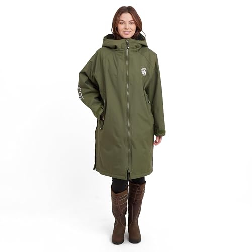 Royal Scot Neve Waterproof Riding Aquarobe Jacket, 2-Layer Fabric, Deep Pile Fleece Lined, Long Length, Oversized Fit, with Hood and Zipped Pockets
