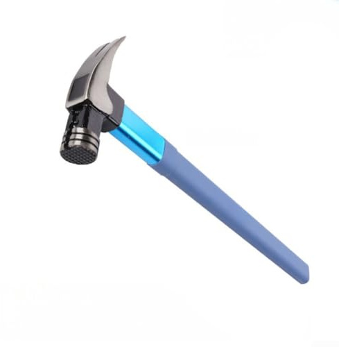 Marteau à panne fendue de 283,5 g avec poignée en fibre isolante, tête en acier à haute teneur en carbone, poignée de réduction des chocs et démarreur de clous magnétique pour encadrement, menuiserie