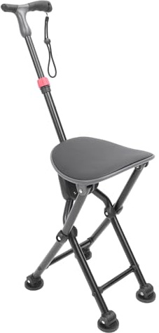 Picysa - Bastón plegable con 4 patas, silla plegable para caminar, ligera y antideslizante, para senderismo, camping, actividades al aire libre