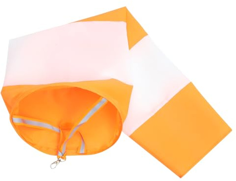 Operitacx Manga de Viento Reflectante 80 Cm Naranja y Color Claro, Tela Oxford Gruesa, Manga de Viento para Exteriores y Decoración de Jardín, Bandera de Advertencia Resistente al Agua
