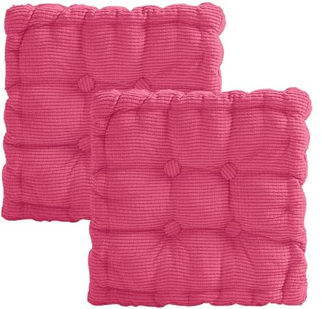 Cojín de asiento de 40 x 40 cm, juego de 2 unidades para silla y suelo, cojín grueso acolchado con relleno de algodón 100 % polipropileno, cojín cuadrado para silla de interior y exterior, cojín de