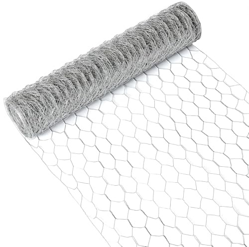 Garden Mile 5M Galvanised Chicken Wire Mesh Roll Hexagonal Garden Fence Netting for Poultry Chicken Coop Rabbit Hutch Pet Enclosure Plant Support Outdoor Craft Projects