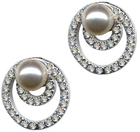 Orecchini in Vero Stile Liberty, in Argento Sterling 925 con zirconi e Cristalli
