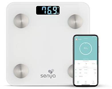 Senya SYWB-S007 - Bilancia da bagno, con Bluetooth per un monitoraggio quotidiano della vostra salute, con app Fitday, bilancia da bagno, colore: Bianco