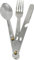 Cao Erwachsene, Unisex Couverts 3 Pièces INOX Avec Agrafe C.A.O. -Besteck Klammer aus Edelstahl – Länge 16,3 cm, Silber, L 16.3 cm