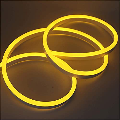 XUNATA 2m Neon LED Streifen Gelb, 220V 2835 120leds/m IP65 Wasserdichte, Diffusion Flex LED Schlauch für Heim DIY Festival Dekoration